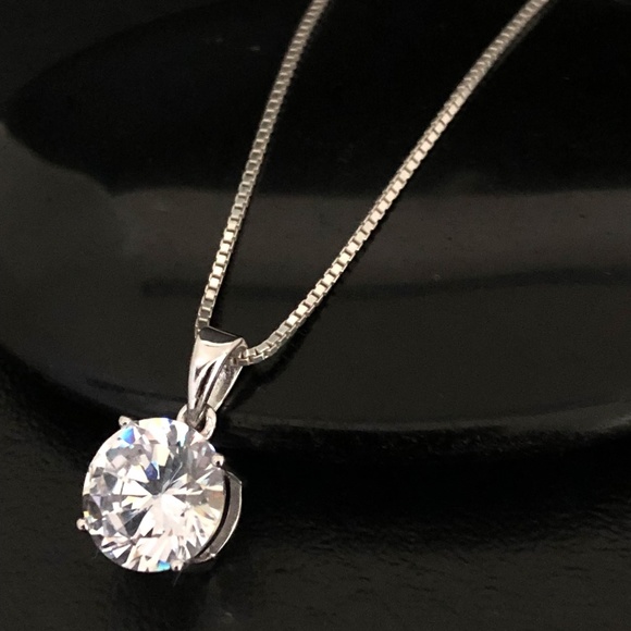 Sterling Silver Cz Necklace - Picture 5 of 8